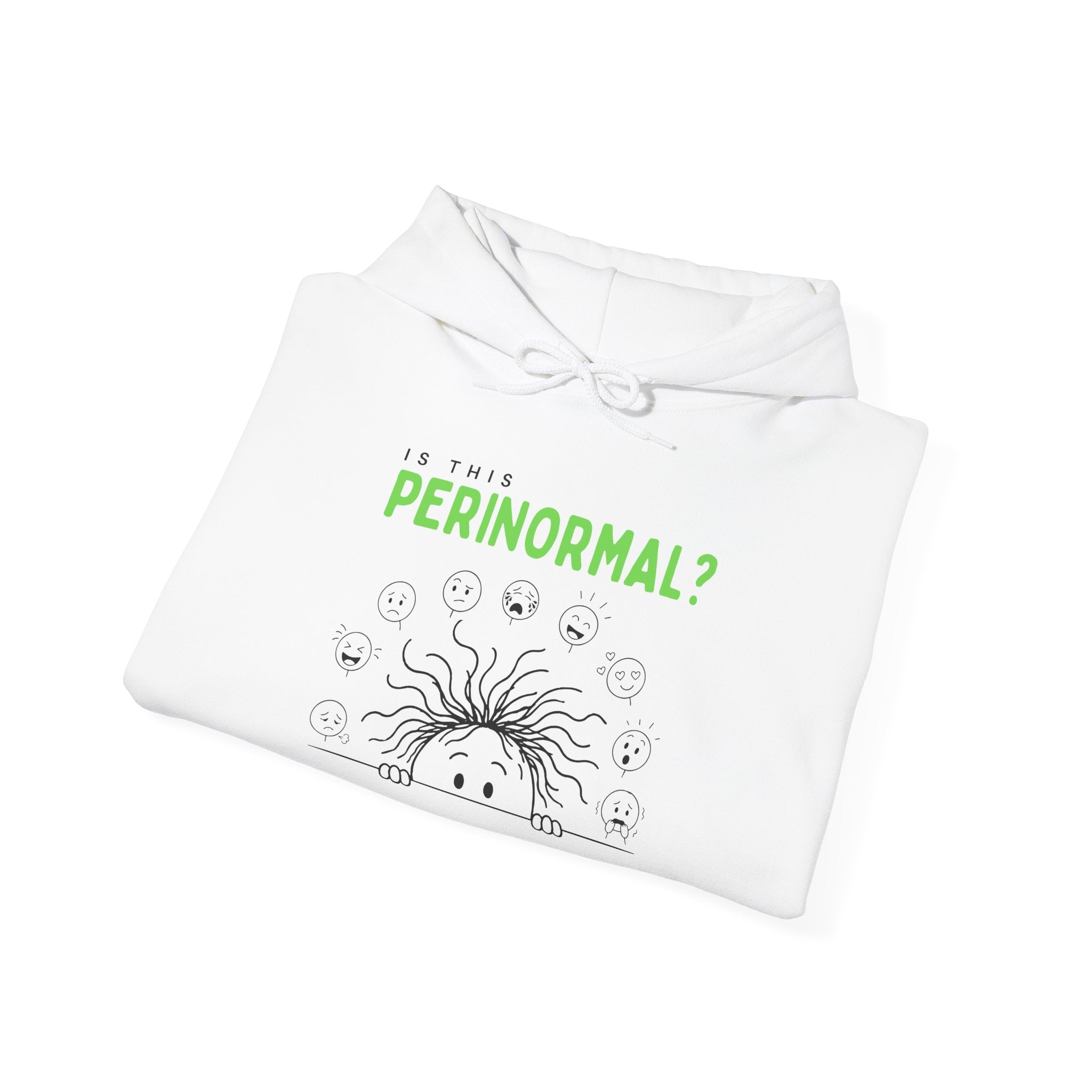 Is This Perinormal? Perimenopause Hoodie | Current Mood sleeve text