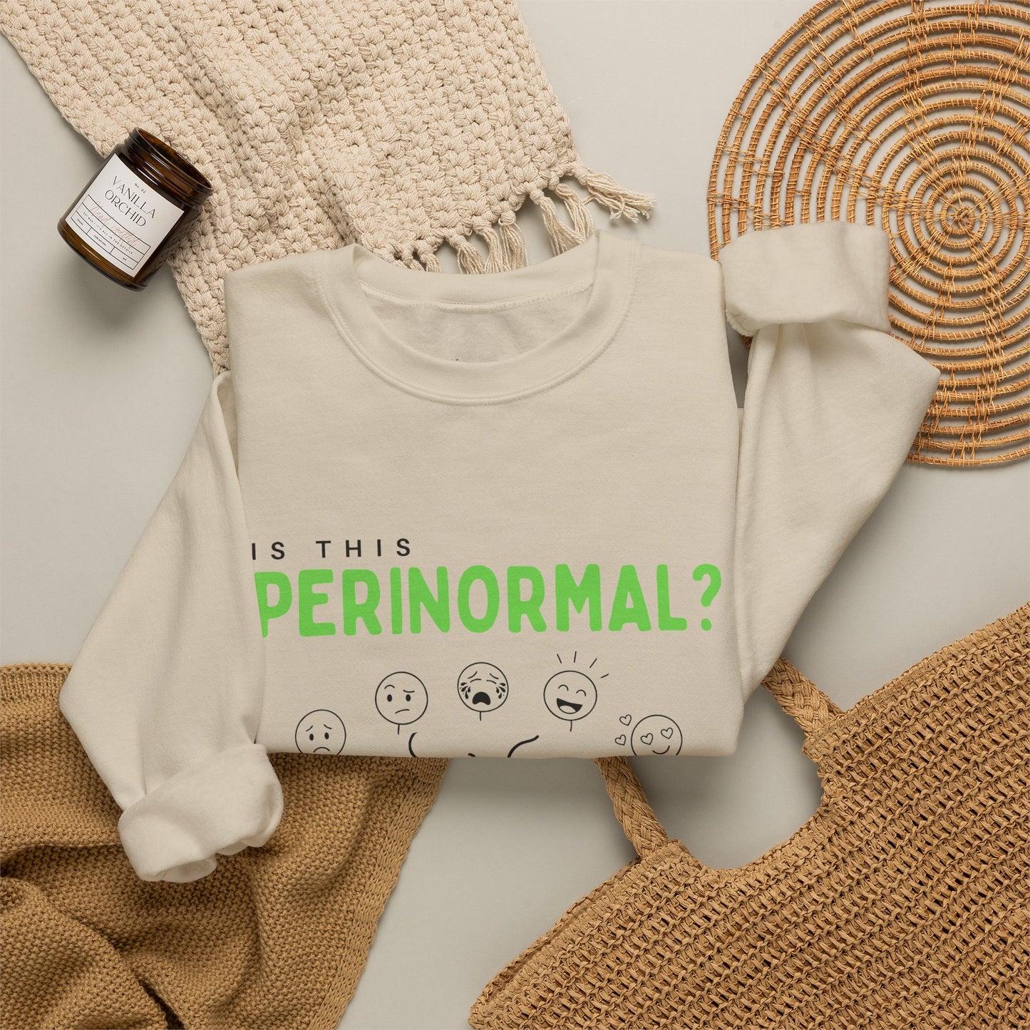 "Is This Perinormal?" Crewneck Sweatshirt — "Do Not Approach", Mood Design