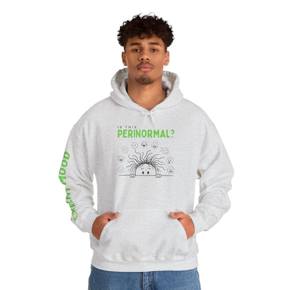 Is This Perinormal? Perimenopause Hoodie | Current Mood sleeve text