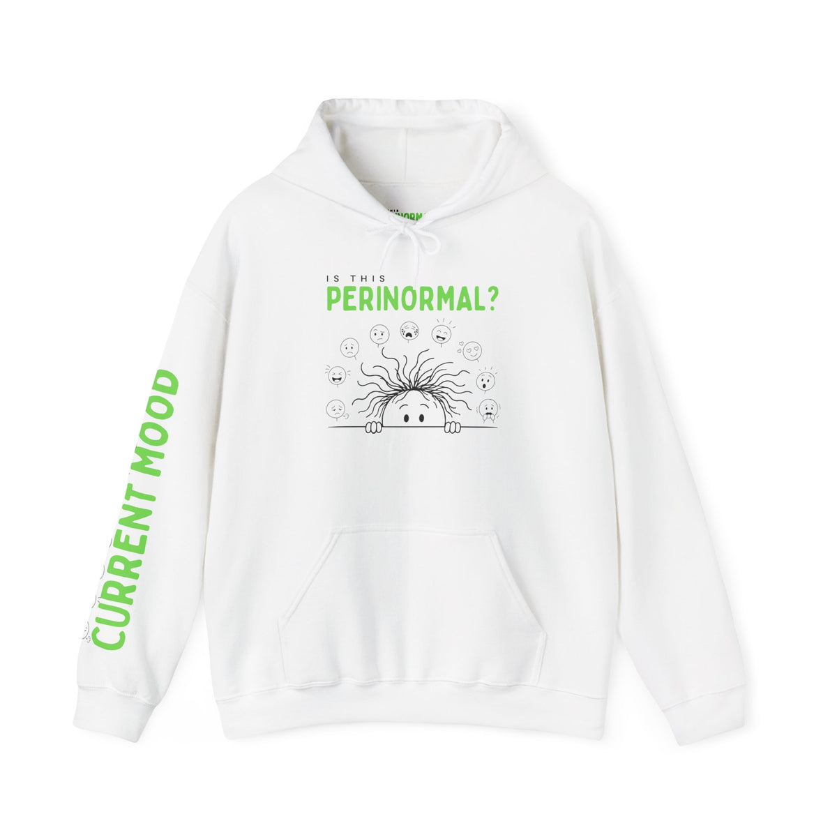 Is This Perinormal? Perimenopause Hoodie | Current Mood sleeve text