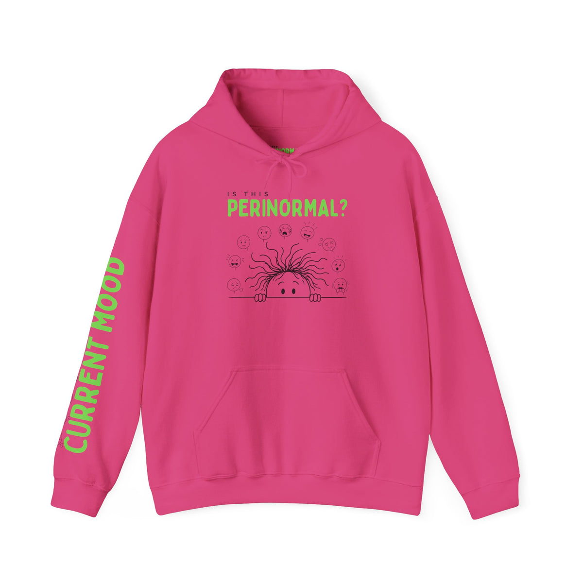 Is This Perinormal? Perimenopause Hoodie | Current Mood sleeve text