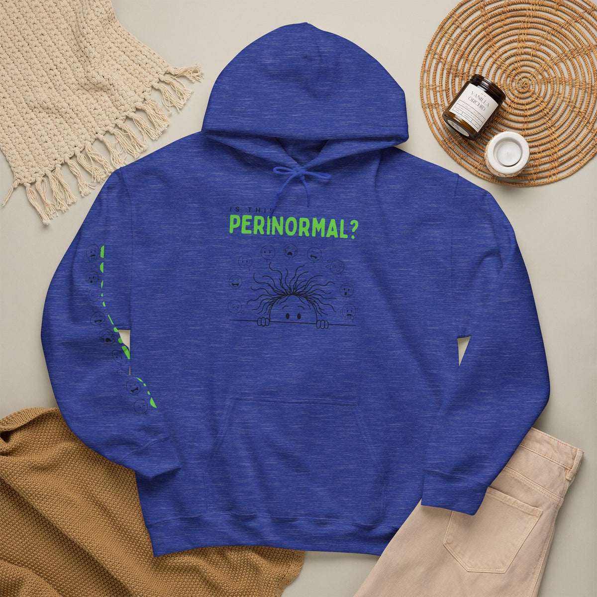 Is This Perinormal? Perimenopause Hoodie | Current Mood sleeve text