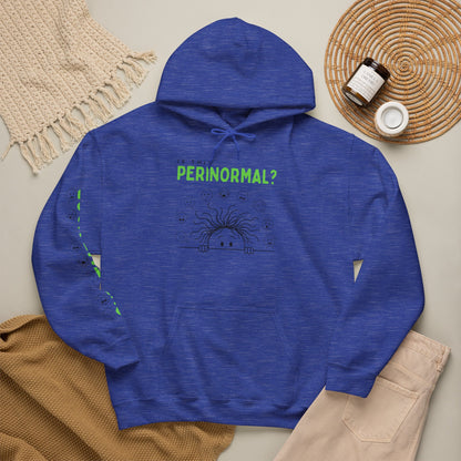 Is This Perinormal? Perimenopause Hoodie | Current Mood sleeve text