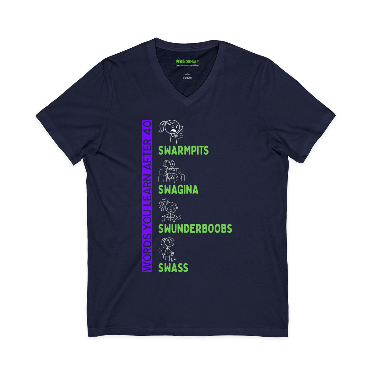 "Words You’ll Learn After 40” | V-Neck Tee | Funny Milestone Birthday Shirt