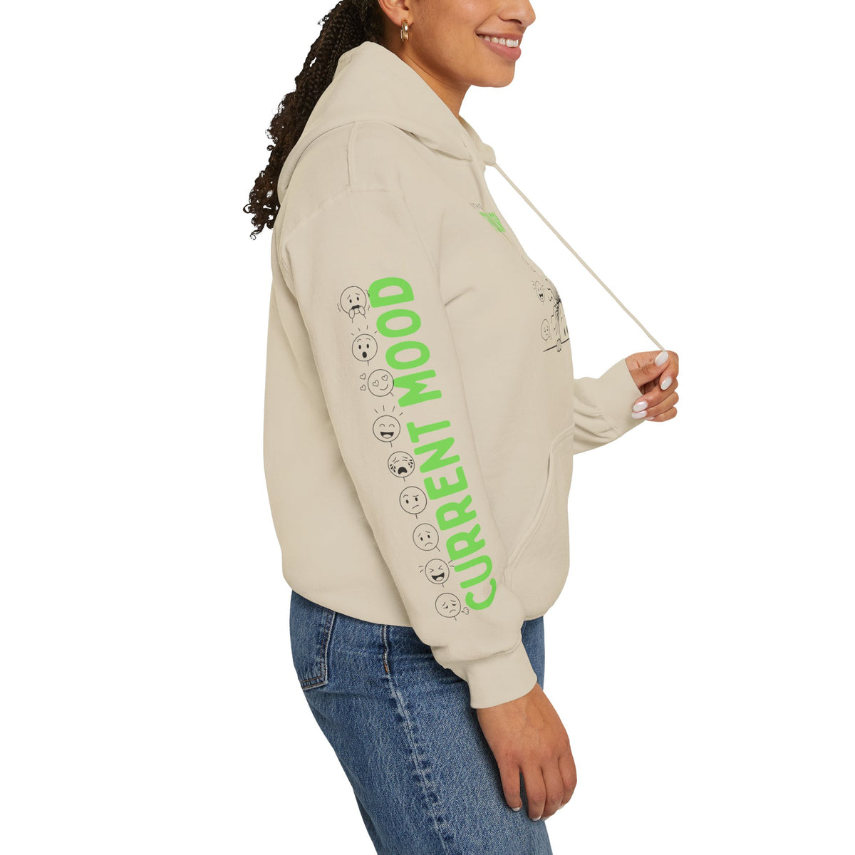 Is This Perinormal? Perimenopause Hoodie | Current Mood sleeve text