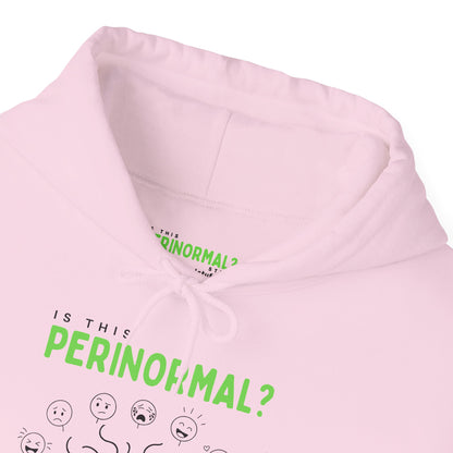 Is This Perinormal? Perimenopause Hoodie | Current Mood sleeve text