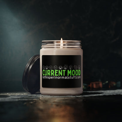Soy Candle 9oz — "Current Mood" Green Emoji Label