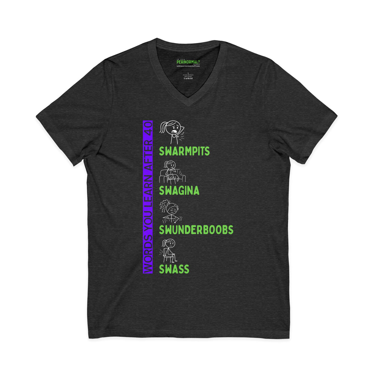 "Words You’ll Learn After 40” | V-Neck Tee | Funny Milestone Birthday Shirt
