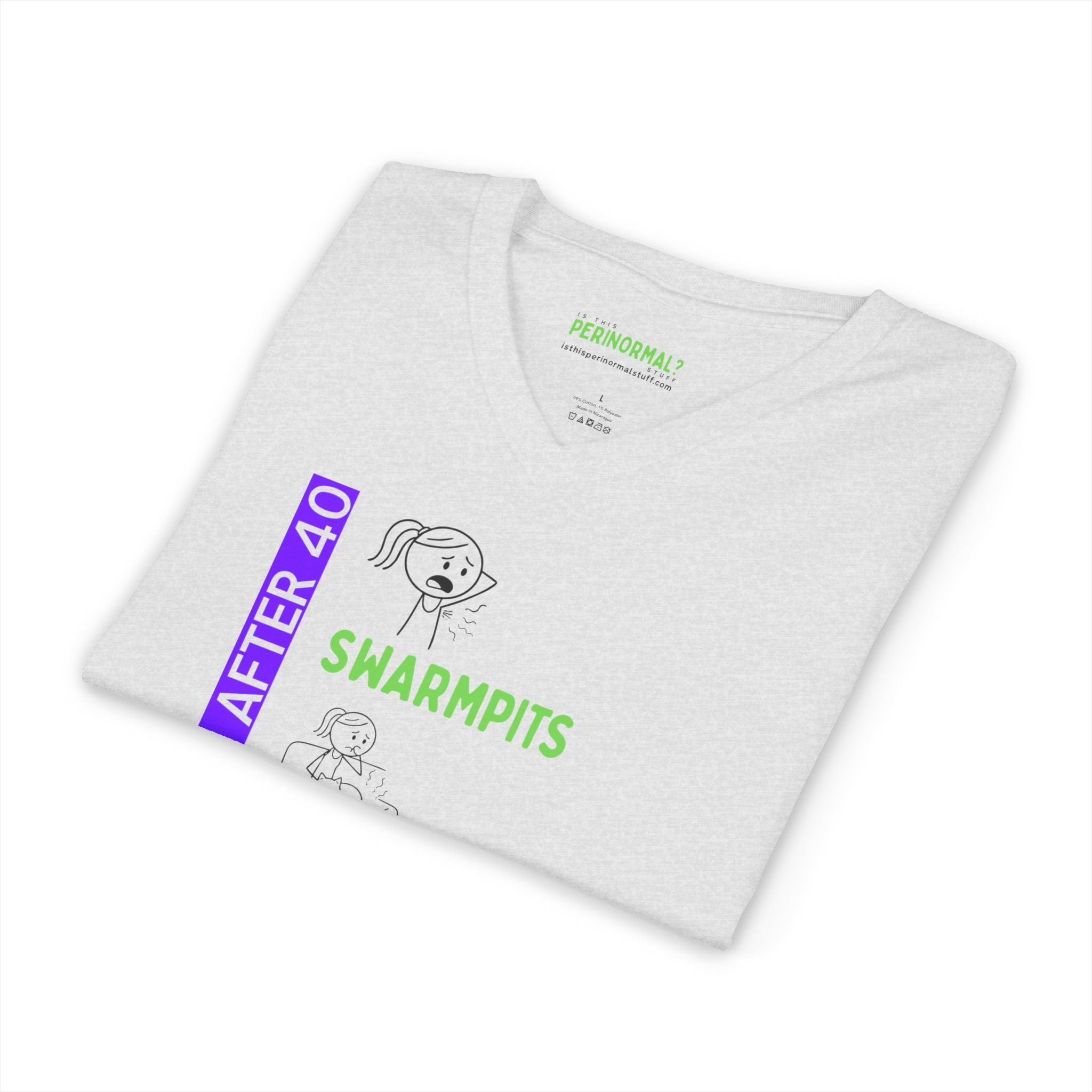 V-Neck Tee — “Words You’ll Learn After 40” Funny Milestone Birthday Shirt