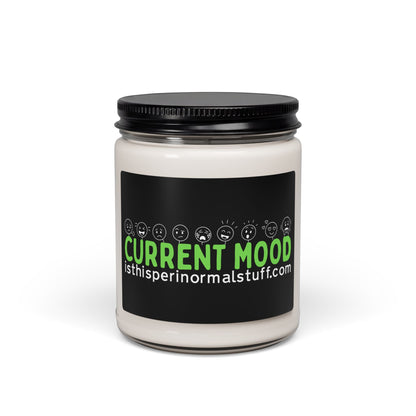 Soy Candle 9oz — "Current Mood" Green Emoji Label