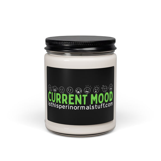 Soy Candle 9oz — "Current Mood" Green Emoji Label