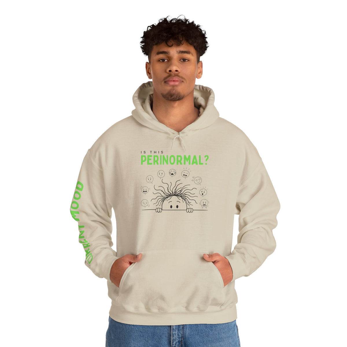 Is This Perinormal? Perimenopause Hoodie | Current Mood sleeve text