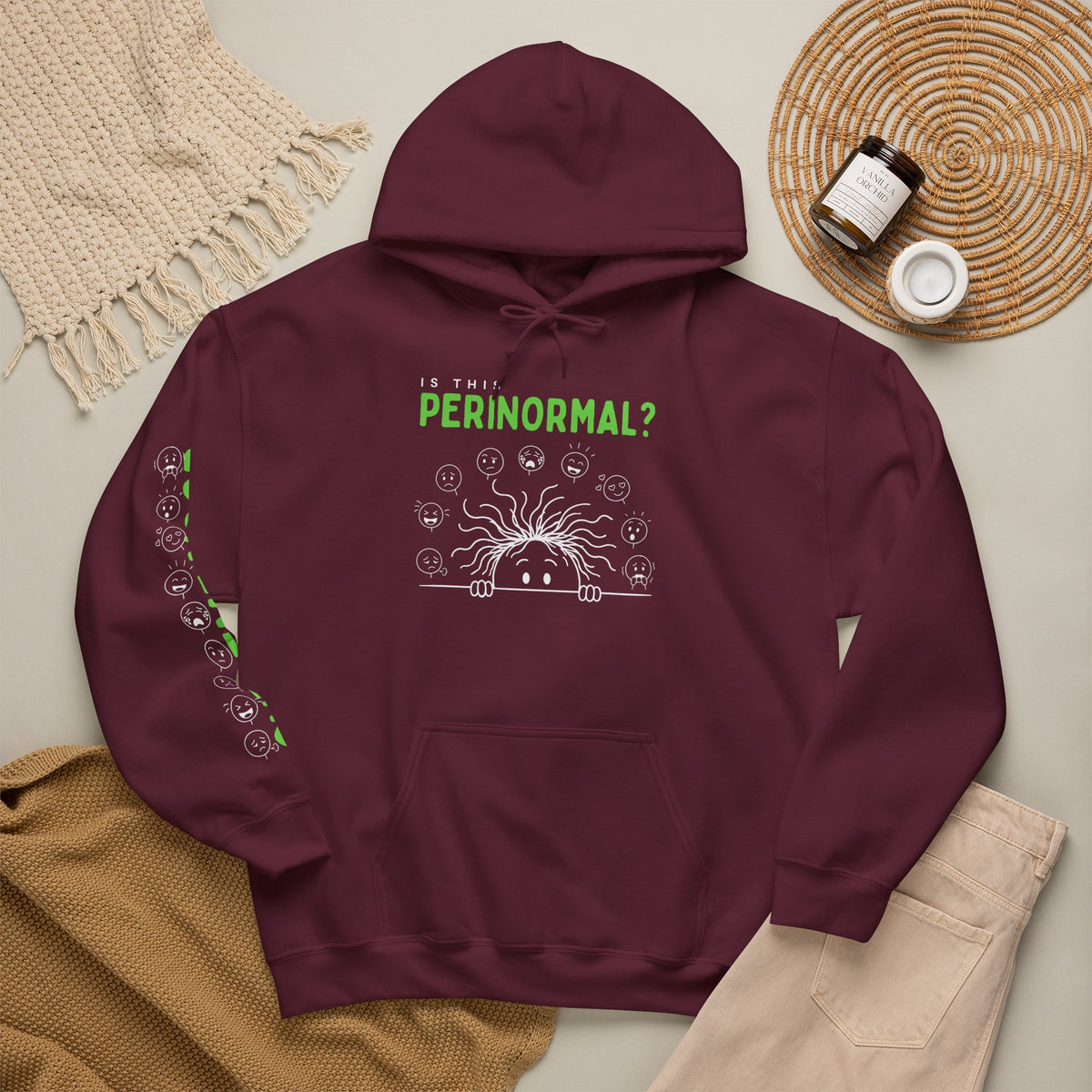 Is This Perinormal? Perimenopause Hoodie | Funny Sweatshirt (Current Mood Sleeve)