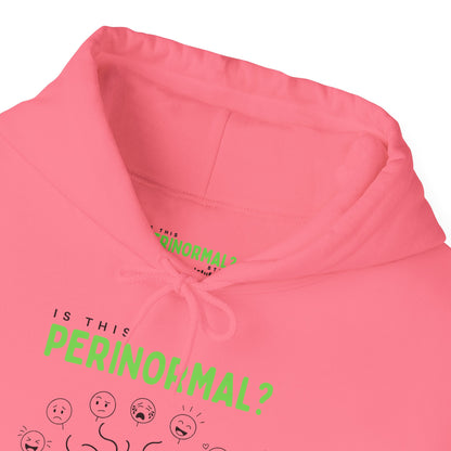 Is This Perinormal? Perimenopause Hoodie | Current Mood sleeve text