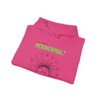 Is This Perinormal? Perimenopause Hoodie | Current Mood sleeve text