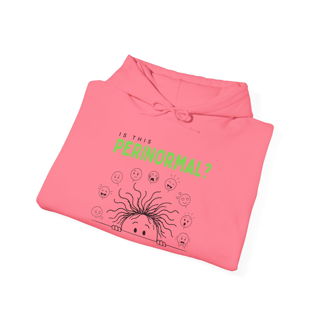 Is This Perinormal? Perimenopause Hoodie | Current Mood sleeve text