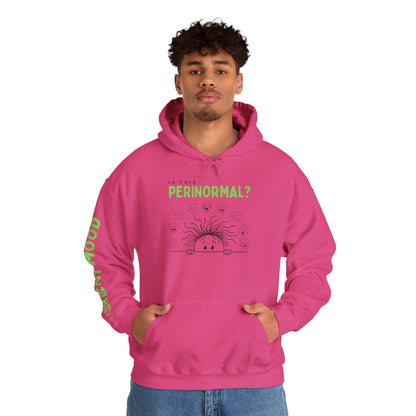 Is This Perinormal? Perimenopause Hoodie | Current Mood sleeve text