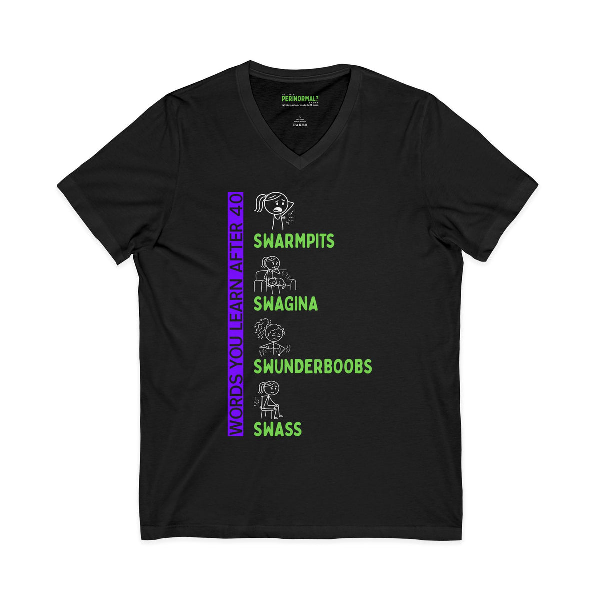 "Words You’ll Learn After 40” | V-Neck Tee | Funny Milestone Birthday Shirt